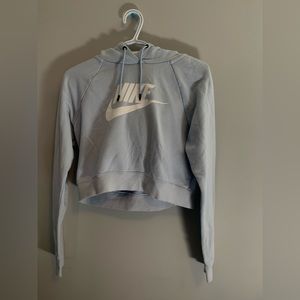 blue cropped nike hoodie
